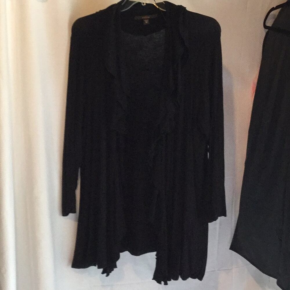 Fever 2x Soft unconstructed black ruffled jacket